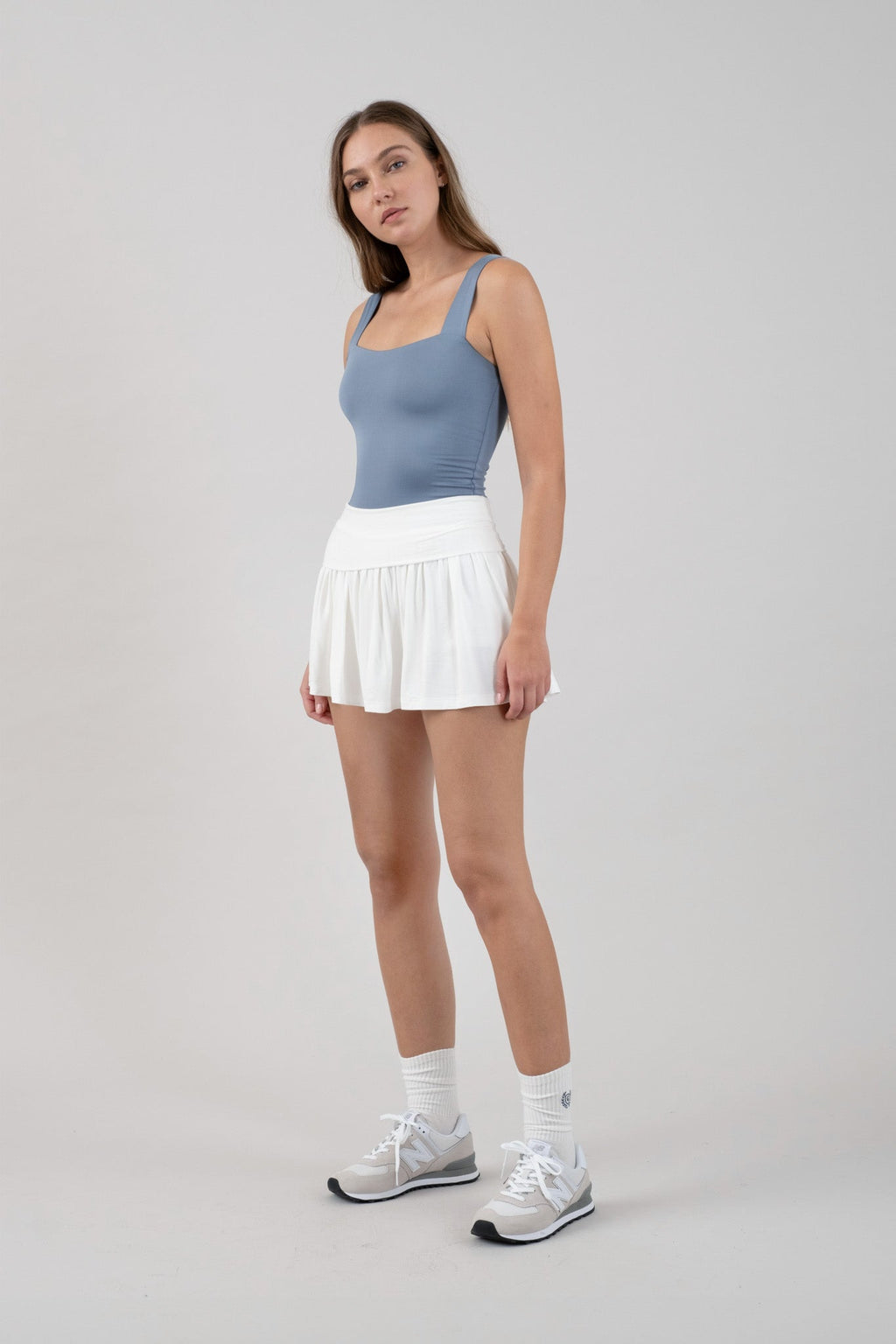 Wide Waistband Tennis Mini Skirt With Shorts