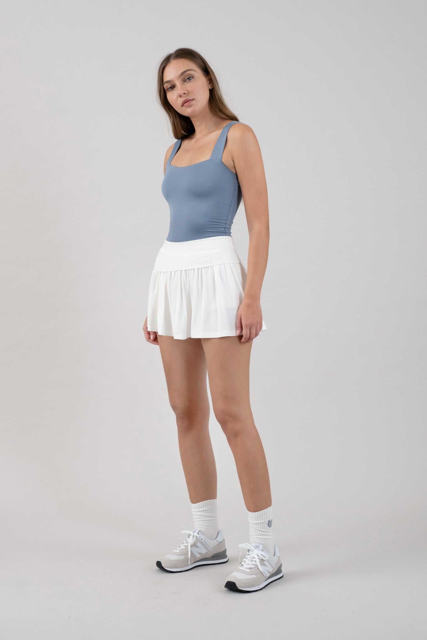 Wide Waistband Tennis Mini Skirt With Shorts